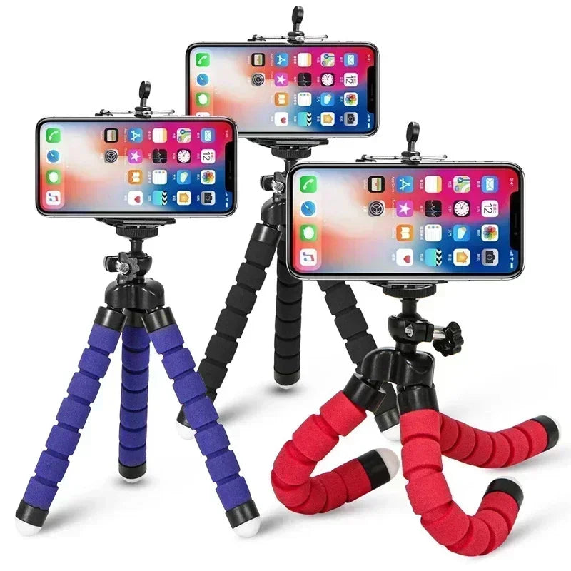 Tripods Tripod For Phone Mobile Camera Holder Clip Smartphone Monopod Tripe Stand Sponge Octopus Mini Tripod Stativ For Phone