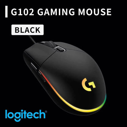 Logitech G102 Wired Gaming Mouse Adjustable DPI 16.8M RGB Colors Mechanical Buttons Ergonomic Design for Competitive Gamers