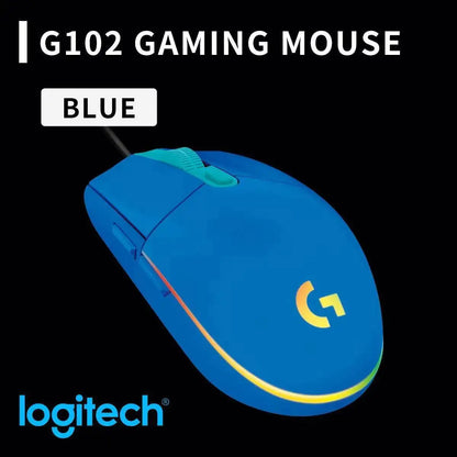 Logitech G102 Wired Gaming Mouse Adjustable DPI 16.8M RGB Colors Mechanical Buttons Ergonomic Design for Competitive Gamers