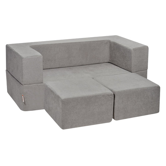 Modular Kids Play Couch, 4-Piece, Grey