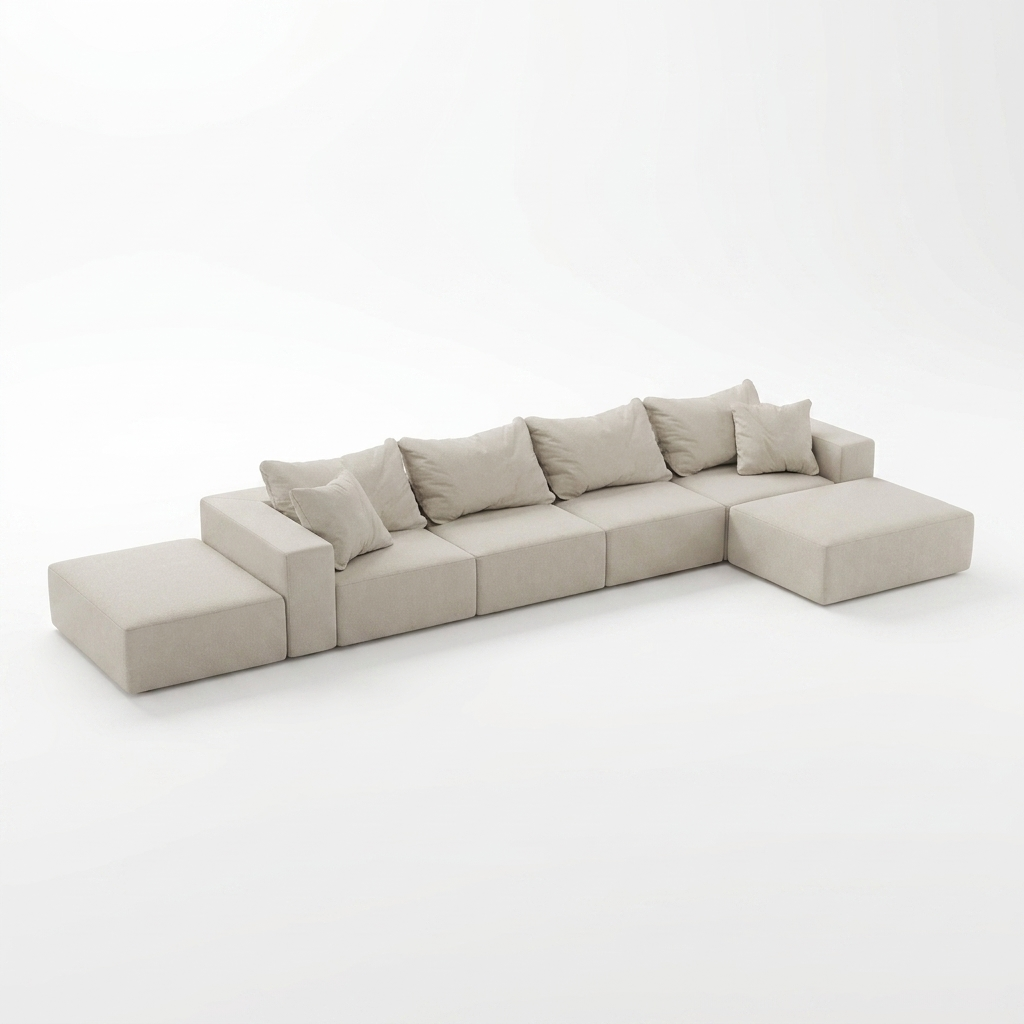 Oversized Modular Sectional Sofa, 162in L-Shape