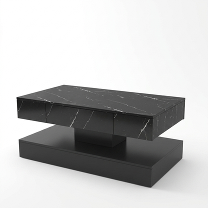 LED Coffee Table with Drawer & Remote, Modern