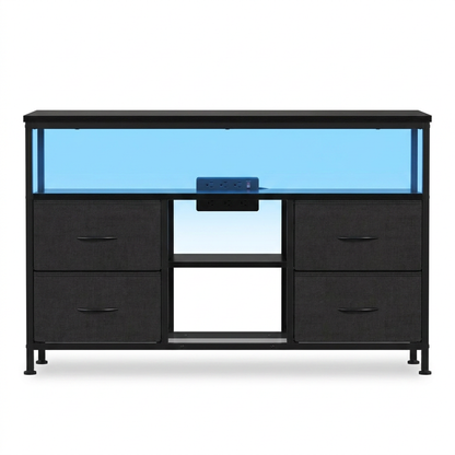 50in LED TV Stand, 4 Drawers & Power Outlets