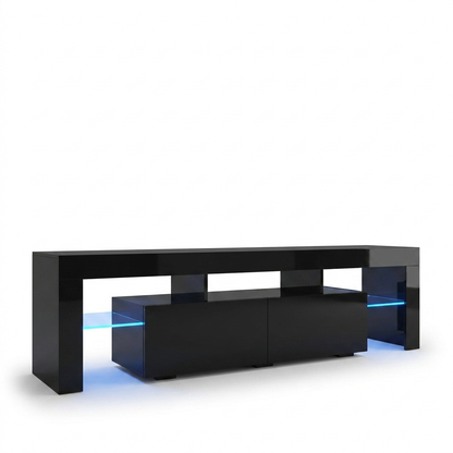 Modern LED TV Stand, 20 Colors, Black