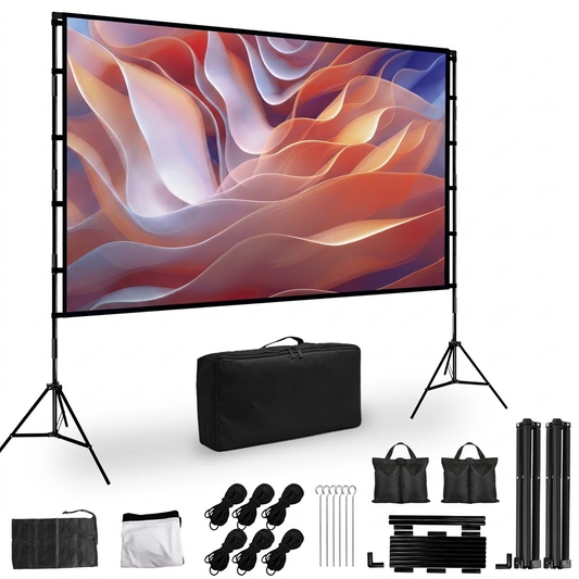 Portable Projector Screen with Stand, 120in