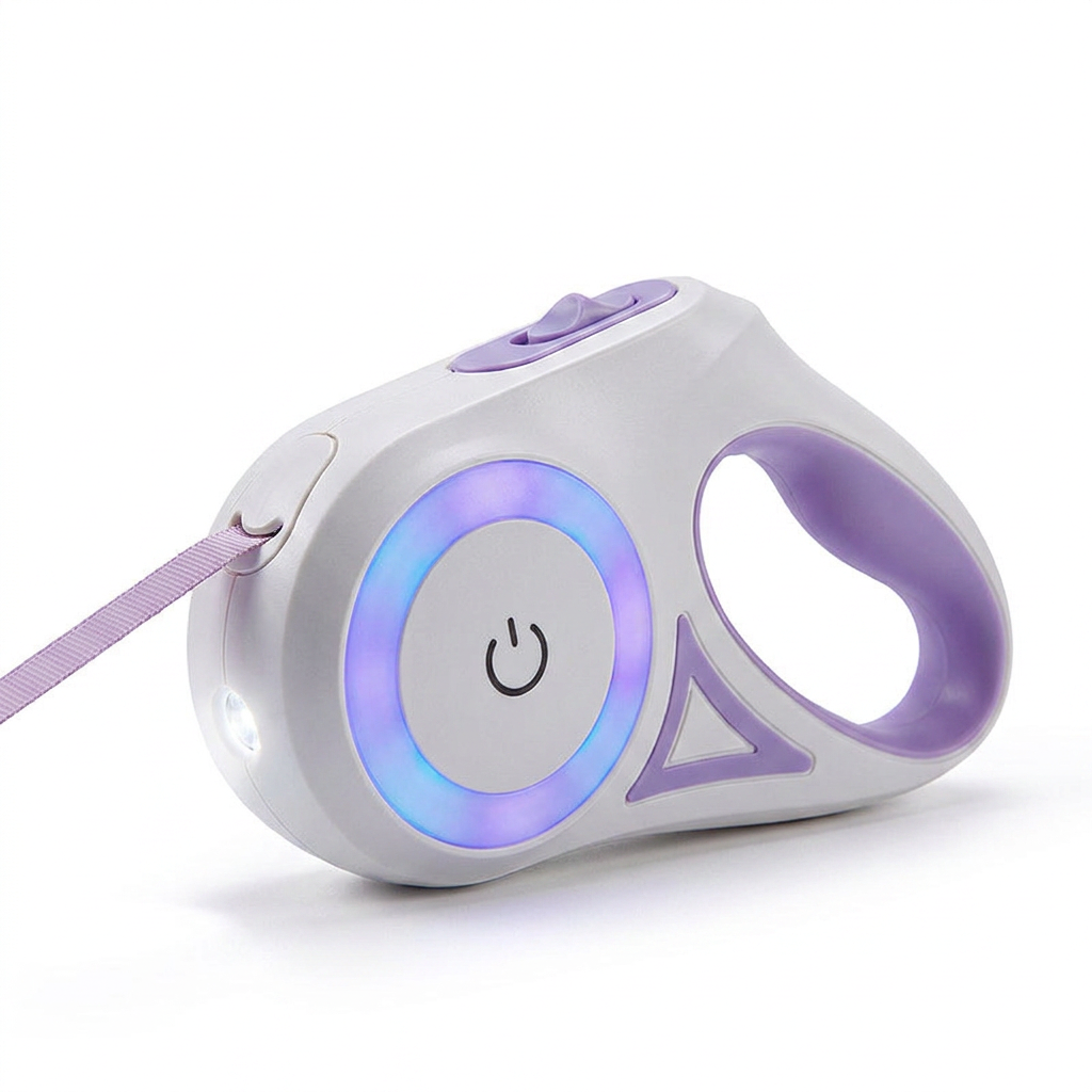 Retractable Dog Leash with Collar & Light