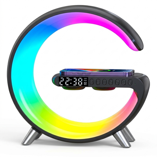 G-Shape LED Lamp, Speaker & Wireless Charger