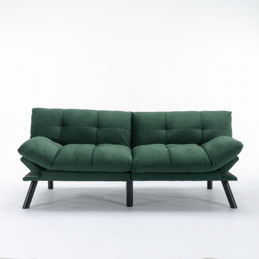 Convertible Folding Sofa Bed, Modern, Emerald